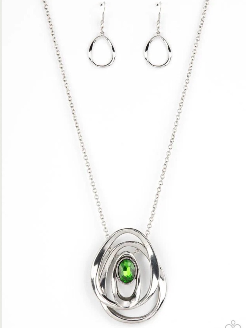 Paparazzi Luminous Labyrinth Silver Necklace & Earrings Set with Multi